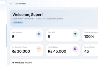 custom CRM, erp system, and saas dashboard application