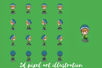 design 2d pixel art sprite 2d sprite sheet rpg maker tileset character design