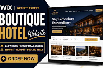design wix boutique hotel website b and b website luxury lodge website