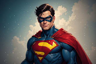 make a gorgeous superhero character for comic