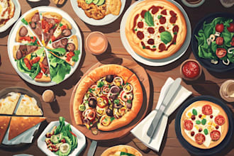 draw food and drink illustration for you