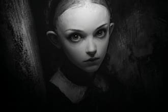 draw illustration art, dark art, horror, death metal, etc