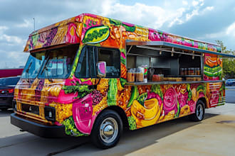 create food truck wrap design, food trailer wrap design