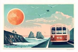 create unique retro, vintage flyer or poster