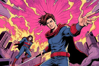 design comic book illustration, comic illustration
