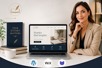 design redesign writer author website uisng wix wordpress carrd landing page SEO