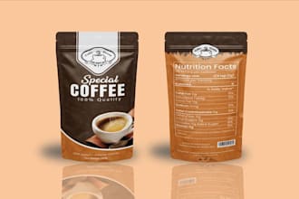 design coffee packaging, pouch, tea labels design