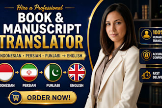 expertly translate your books from indonesian persian or punjabi into english