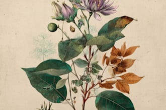draw botanical watercolor clipart