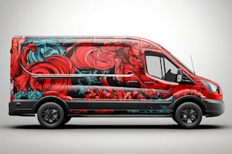 design modern car, van wrap design