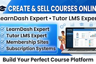create learndash lms website, online course website, tutor lms website