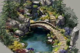 do a fantasy landscape design