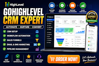 setup gohighlevel CRM automation, workflows ,sales funnels