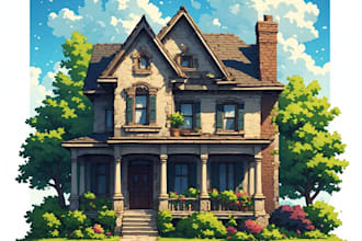 turns a portrait of your house in vector