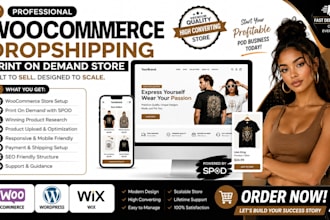 build woocommerce dropshipping print on demand website add product research spod