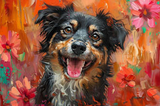 draw pet portraits from your photo, pet gift, pet painting