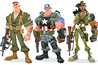 draw army soldier military themed illustration