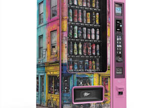 design a unique vending machine wrap