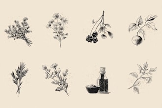 create botanical logo for you