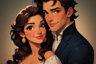 design couple portrait wedding portrait art