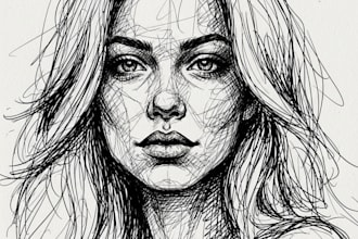 draw scribble sketch art portrait for you