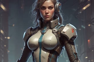 sci fi character illustration or sci fi character