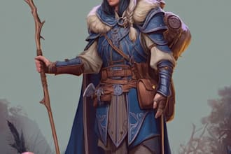 create epic dungeons and dragons character illustrations