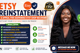 do etsy reinstatement and appeal for suspended etsy shop recovery