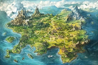 draw a wonderful custom fantasy map