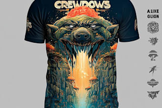 design a vintage retro t shirt graphic for printing