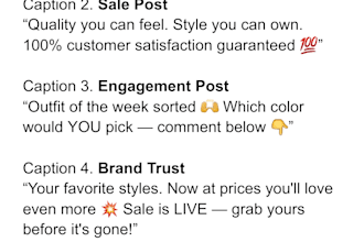 write instagram captions for clothing stores