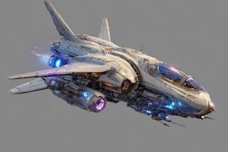 draw sci fi spaceship concept art or vehicle design