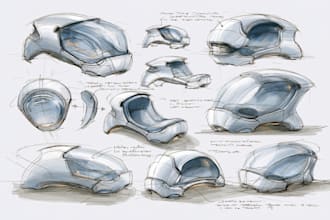 develop an industrial and product design concept by sketches