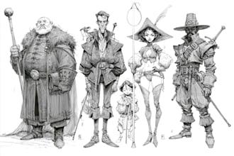 sketch any person, character or animal