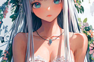 draw anime art illustration for character design