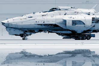 create sci fi spaceship art and futuristic illustrations