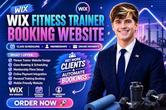 do wix fitness trainer booking website class scheduling membership payment setup