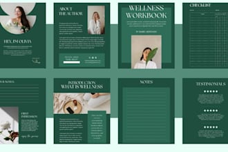 design canva ebook, workbook for fitness, wellness mindfulness nutrition coaches