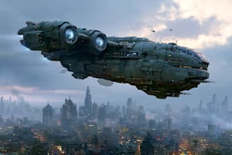 create a sci fi spaceship model