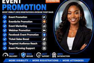 do event promotion, eventbrite, event marketing and webinar promotion