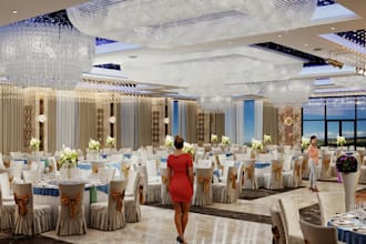 do 3d event center design wedding decor banquet conference hall stage auditorium