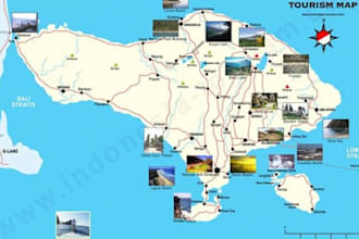design custom tourist map, destination illustration, travel map and map designs