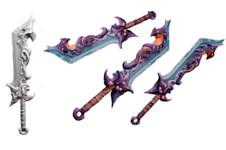design 3d cosplay sword anime weapon and fantasy prop stl for 3d printing