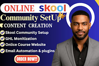 set up skool online community kajabi online course skool community manager
