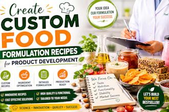 create custom food formulation recipes for product development