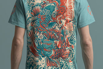 create japanese art for t shirt illustration