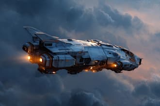 draw sci fi spaceship concept art or vehicle design