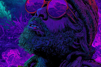 make amazing dark art, psychedelic stoner illustration