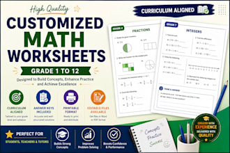 create professional math worksheets mcqs and assessments