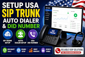 setup usa sip trunk, auto dialer and did number